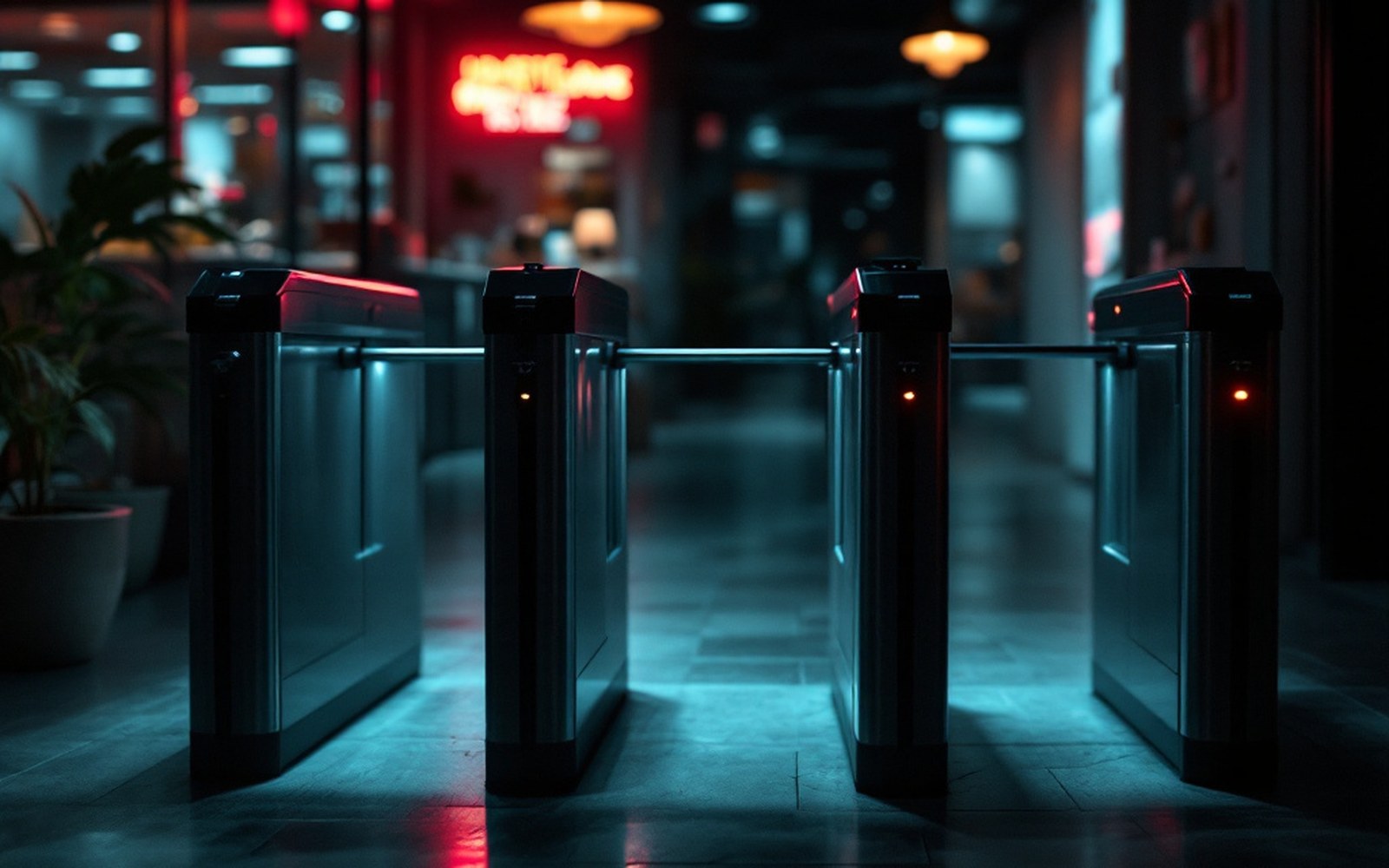 A turnstile mechanism, close, hard side light